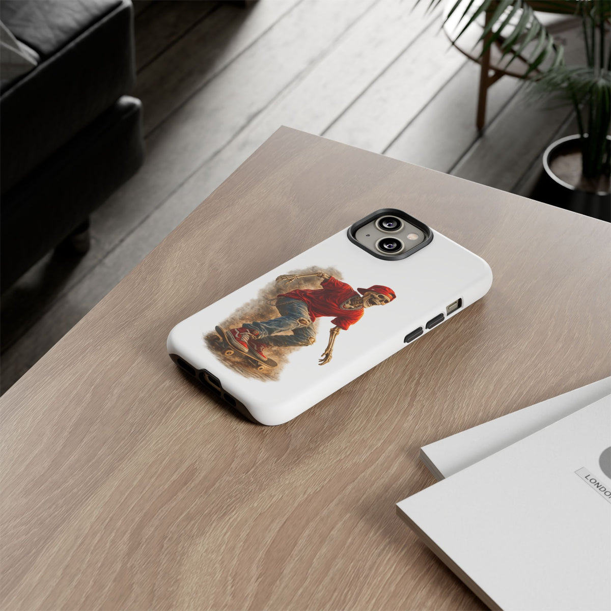 Skeleton Skateboard Phone Case | Gothic Skater iPhone & Samsung Case | Vintage Streetwear Cover