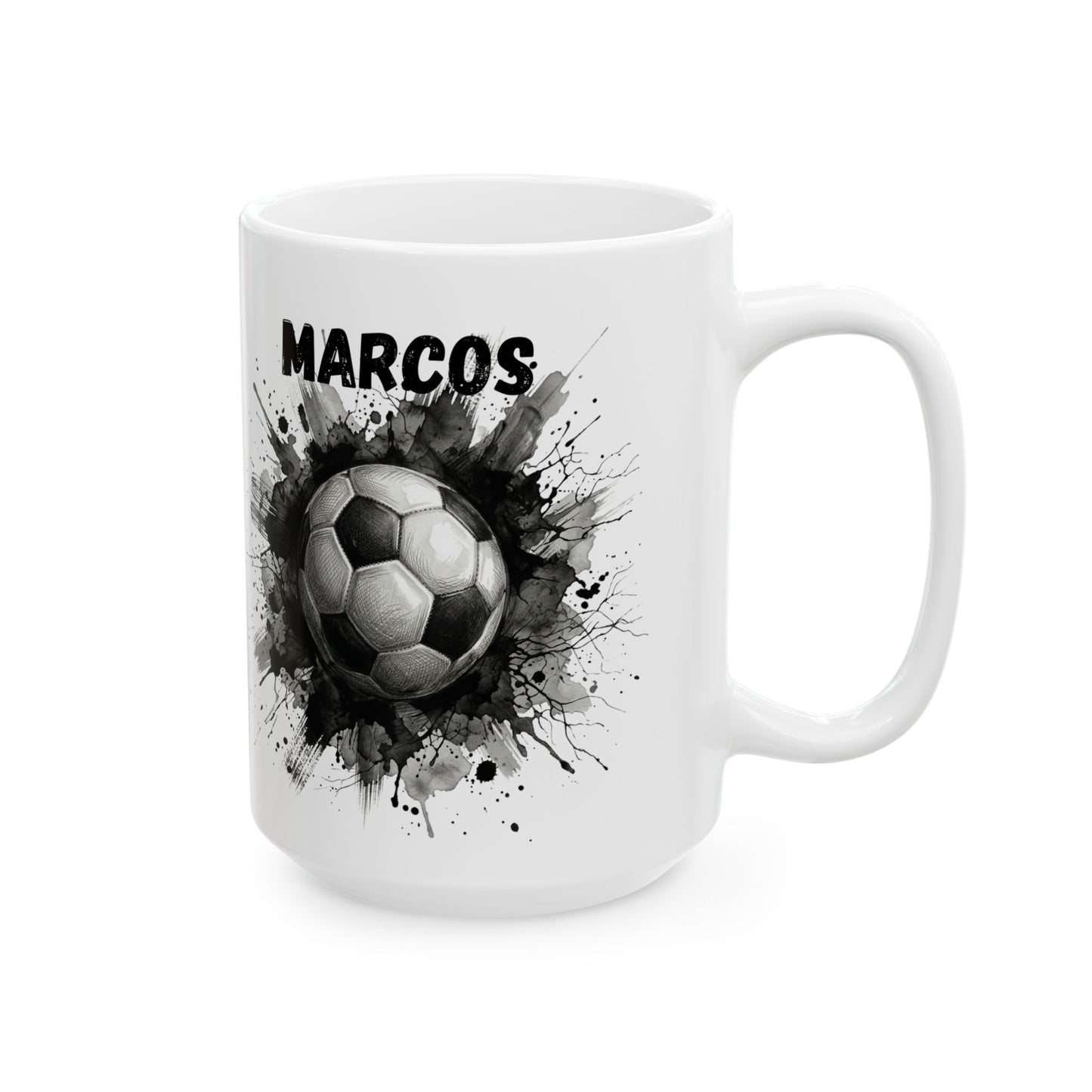 Black Football Ball Mug | Football Coffee Mug | Gift for American Football Fans | 11oz and 15oz Ceramic Mug