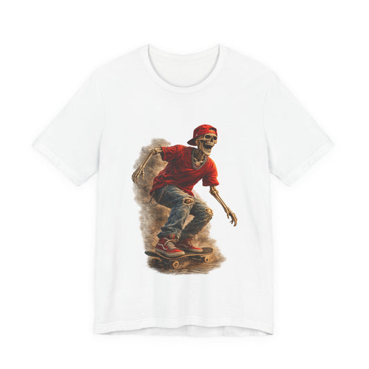 Skeleton Skateboard T-Shirt | Vintage Skater Graphic Tee | Streetwear Skeleton Shirt | Unisex Skateboarding