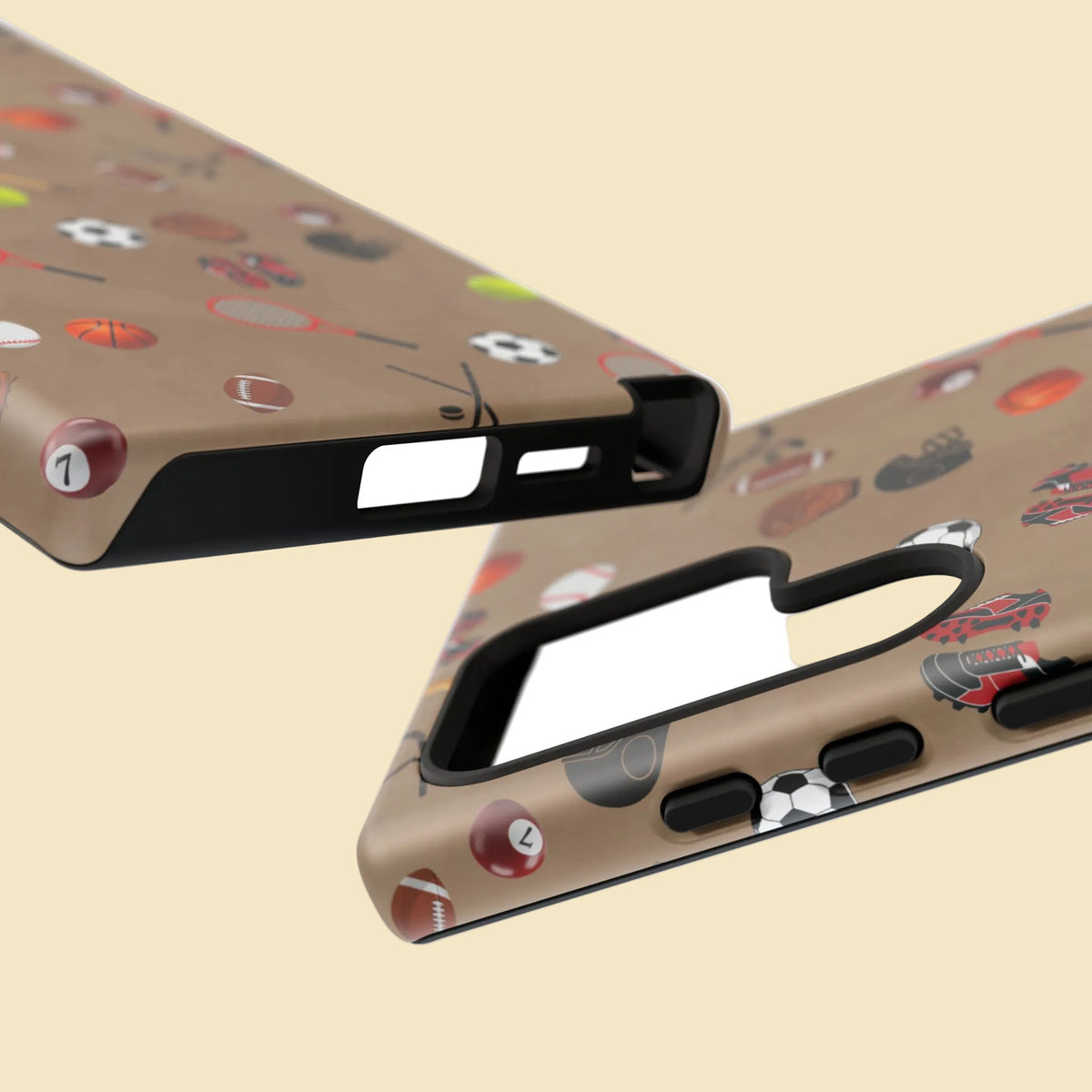 Sports Pattern Phone Case | Athletic iPhone & Samsung Tough Case | Soccer Baseball Basketball Tennis Football Design | Sports Lover Gift
