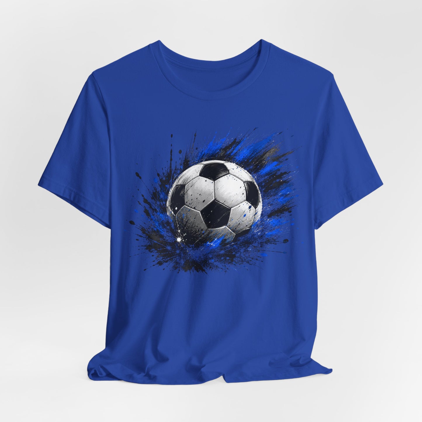 Blue Soccer Ball Splash T-Shirt | Soccer Graphic Tee | Football Fan Shirt | Sports Lover Gift | Unisex Soccer Tee