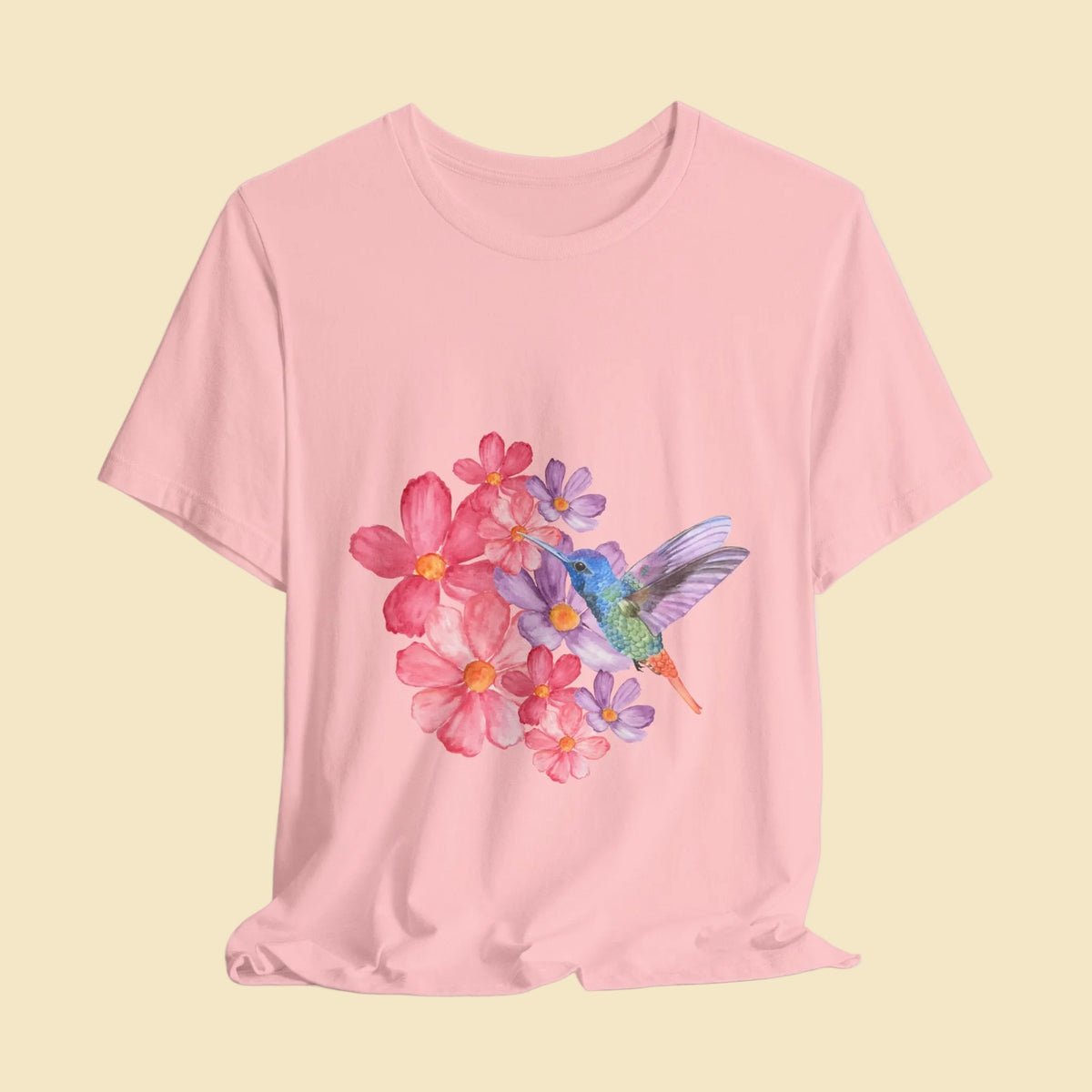 Women's Floral Print T-Shirt, Botanical Nature Tee, Spring Flower Shirt, Gift for Her
