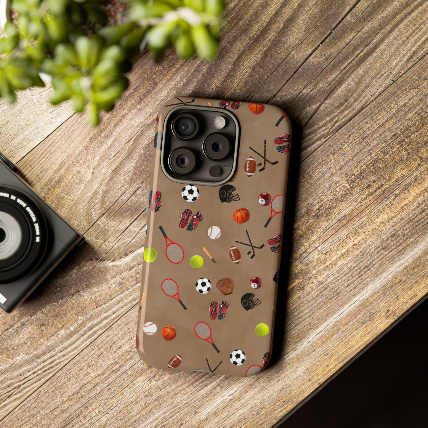 Sports Pattern Phone Case | Athletic iPhone & Samsung Tough Case | Soccer Baseball Basketball Tennis Football Design | Sports Lover Gift