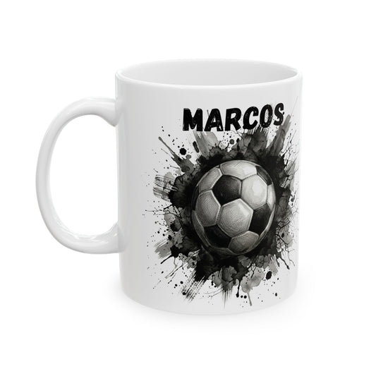 Black Soccer Ball Mug | Soccer Coffee Mug | Gift for Soccer Fans | 11oz & 15oz Ceramic Mug
