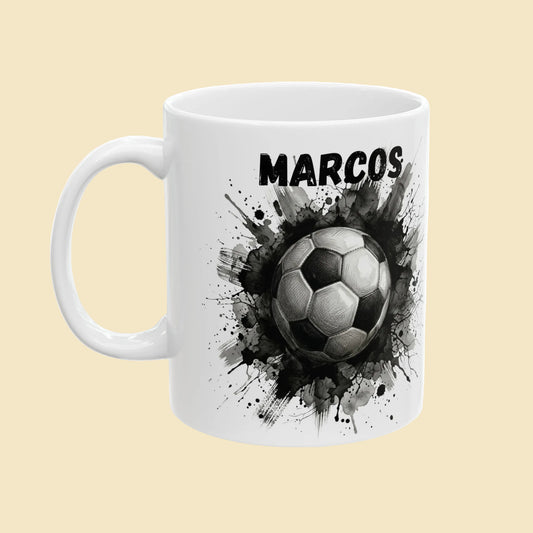 Black Soccer Ball Mug | Soccer Coffee Mug | Gift for Soccer Fans | 11oz & 15oz Ceramic Mug