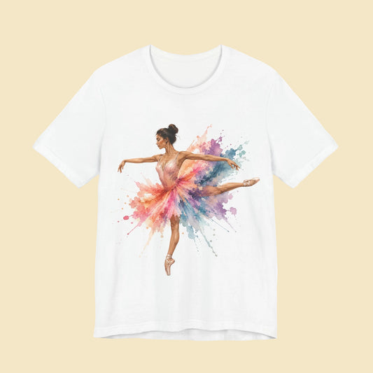 Ballet Ballerina Watercolor Shirt | Colorful Ballerina T-Shirt | Artistic Dance T-Shirt | Gift for Ballet Lovers