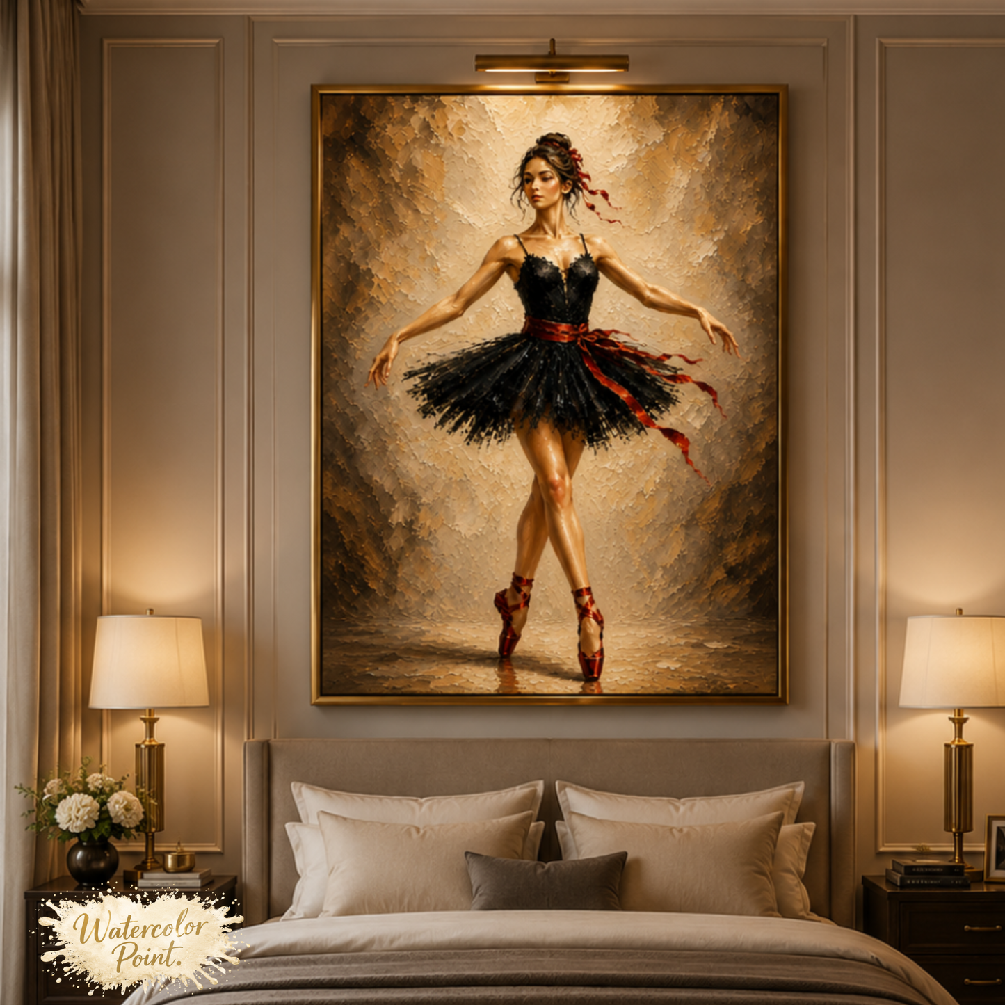 Classic Ballerina Oil Painting | Instant Digital Download | Printable Wall Art | Ballet Decor