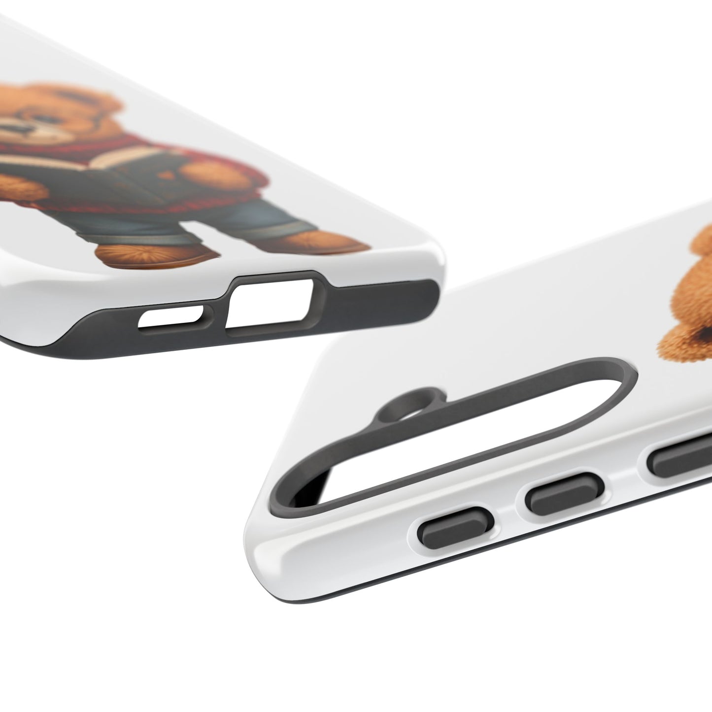 Personalized Teddy Bear Phone Case | Cute Book Lover iPhone & Samsung Case | Custom Name Floral