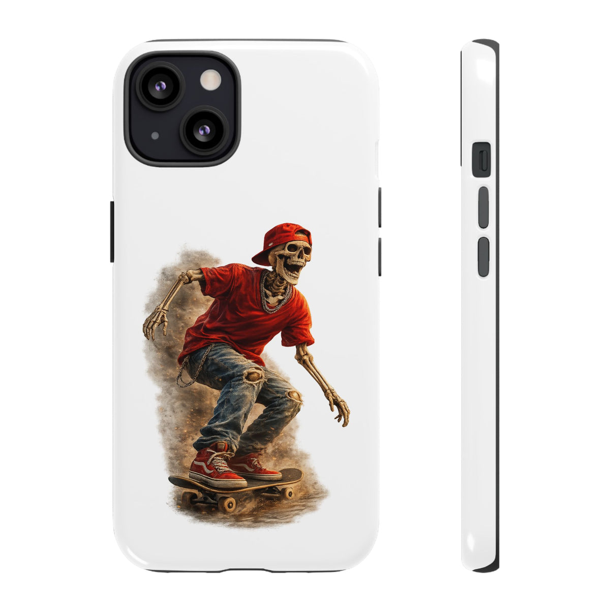 Skeleton Skateboard Phone Case | Gothic Skater iPhone & Samsung Case | Vintage Streetwear Cover