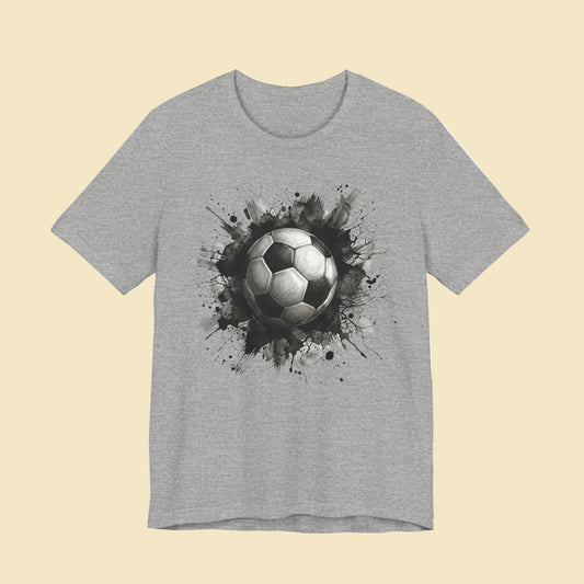 Soccer Ball Splash T-Shirt | Modern Sports Graphic Tee | Football Lover Gift | Unisex Athletic Shirt