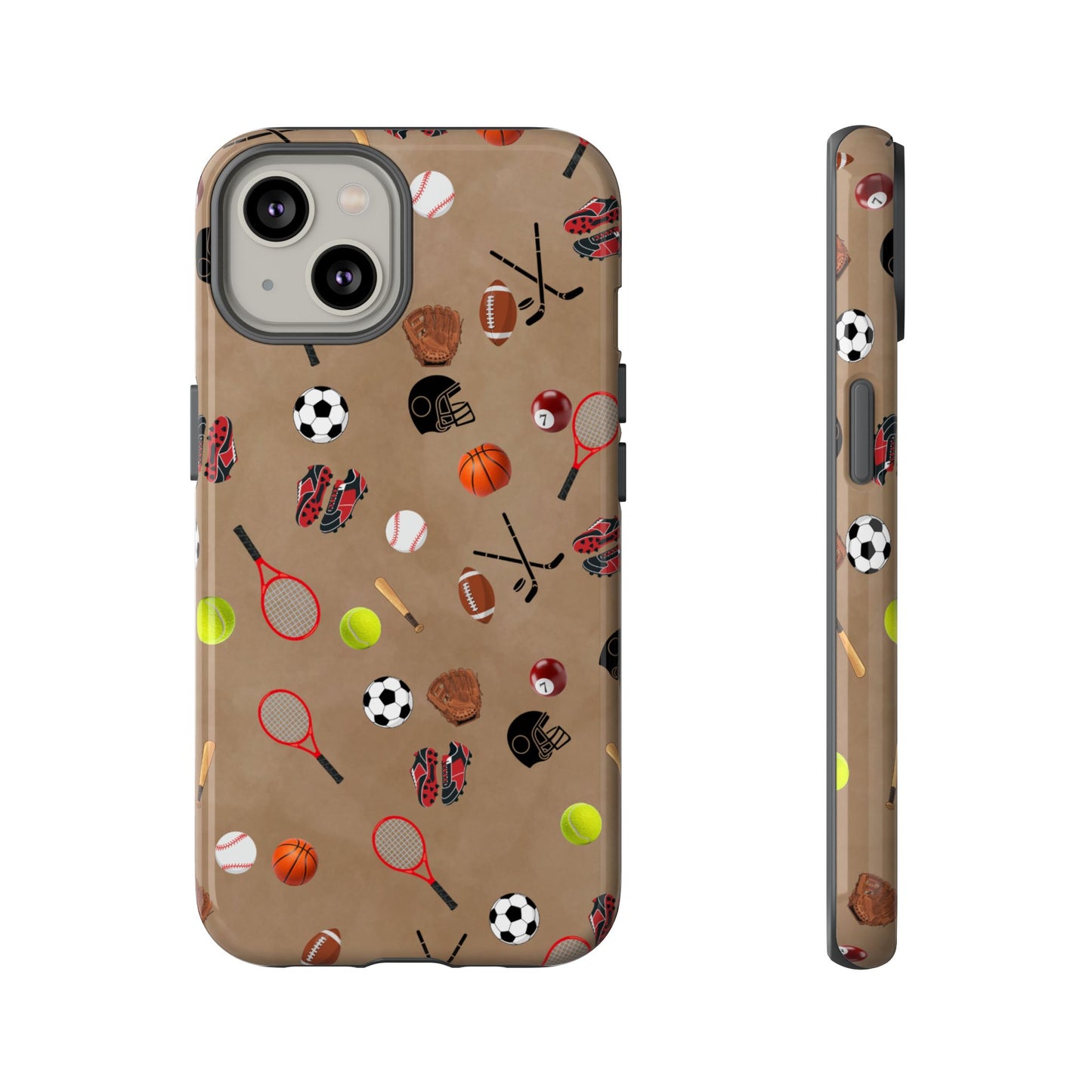Sports Pattern Phone Case | Athletic iPhone & Samsung Tough Case | Soccer Baseball Basketball Tennis Football Design | Sports Lover Gift