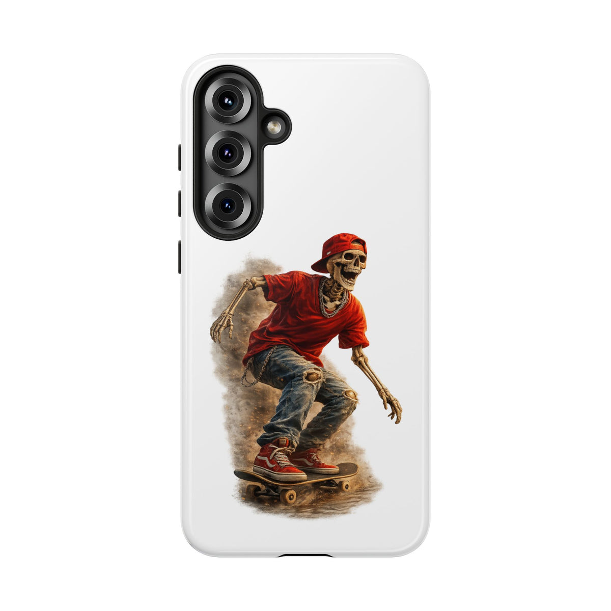 Skeleton Skateboard Phone Case | Gothic Skater iPhone & Samsung Case | Vintage Streetwear Cover