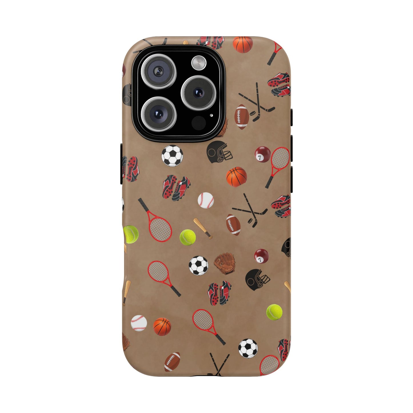 Sports Pattern Phone Case | Athletic iPhone & Samsung Tough Case | Soccer Baseball Basketball Tennis Football Design | Sports Lover Gift