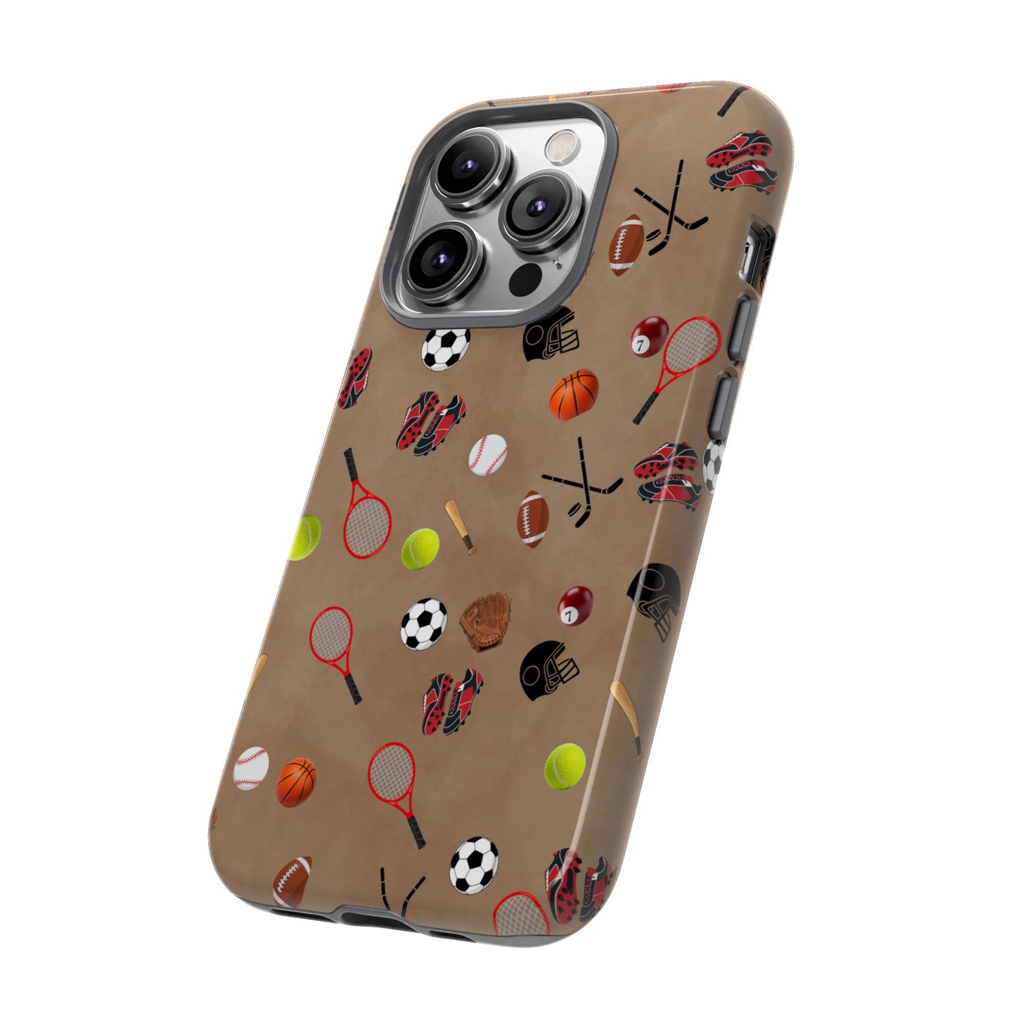 Sports Pattern Phone Case | Athletic iPhone & Samsung Tough Case | Soccer Baseball Basketball Tennis Football Design | Sports Lover Gift