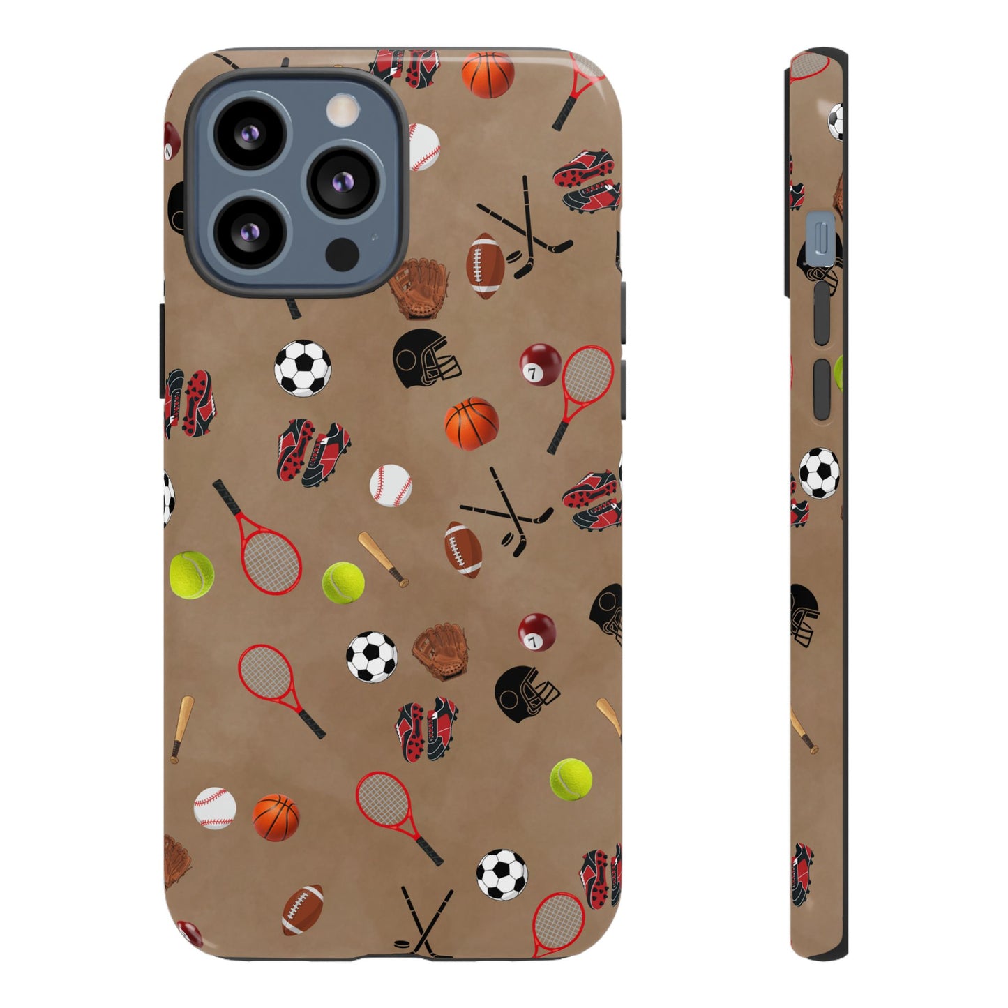 Sports Pattern Phone Case | Athletic iPhone & Samsung Tough Case | Soccer Baseball Basketball Tennis Football Design | Sports Lover Gift