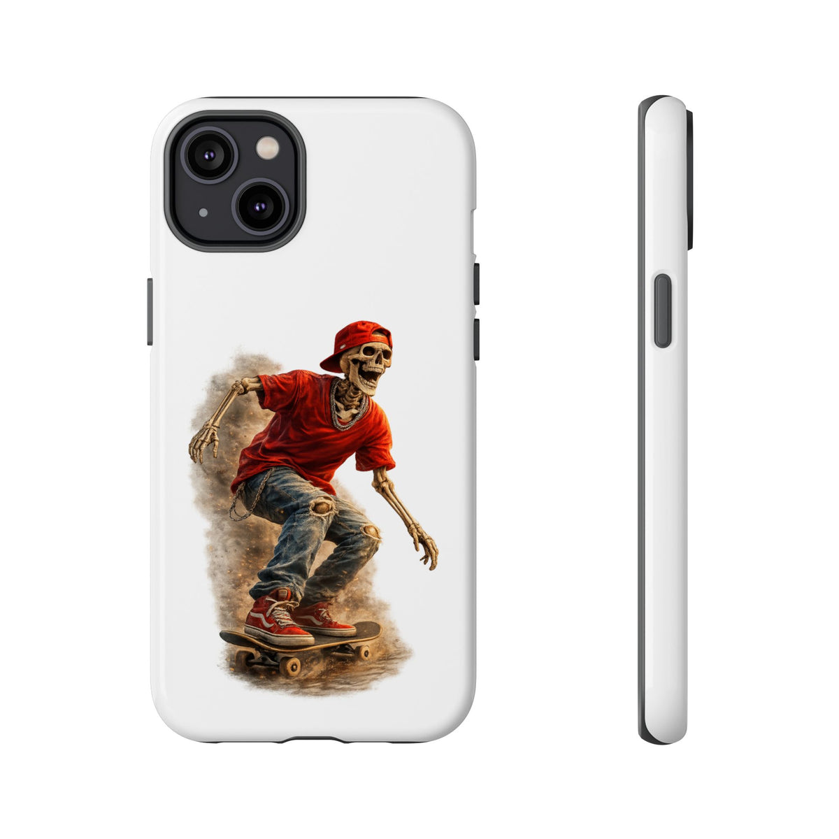 Skeleton Skateboard Phone Case | Gothic Skater iPhone & Samsung Case | Vintage Streetwear Cover