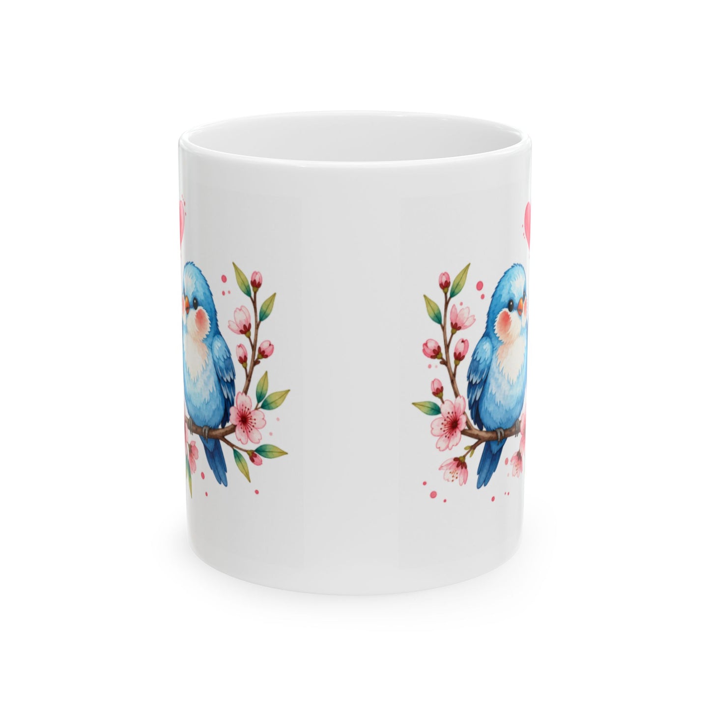 Coffee Mug Watercolor Love Birds