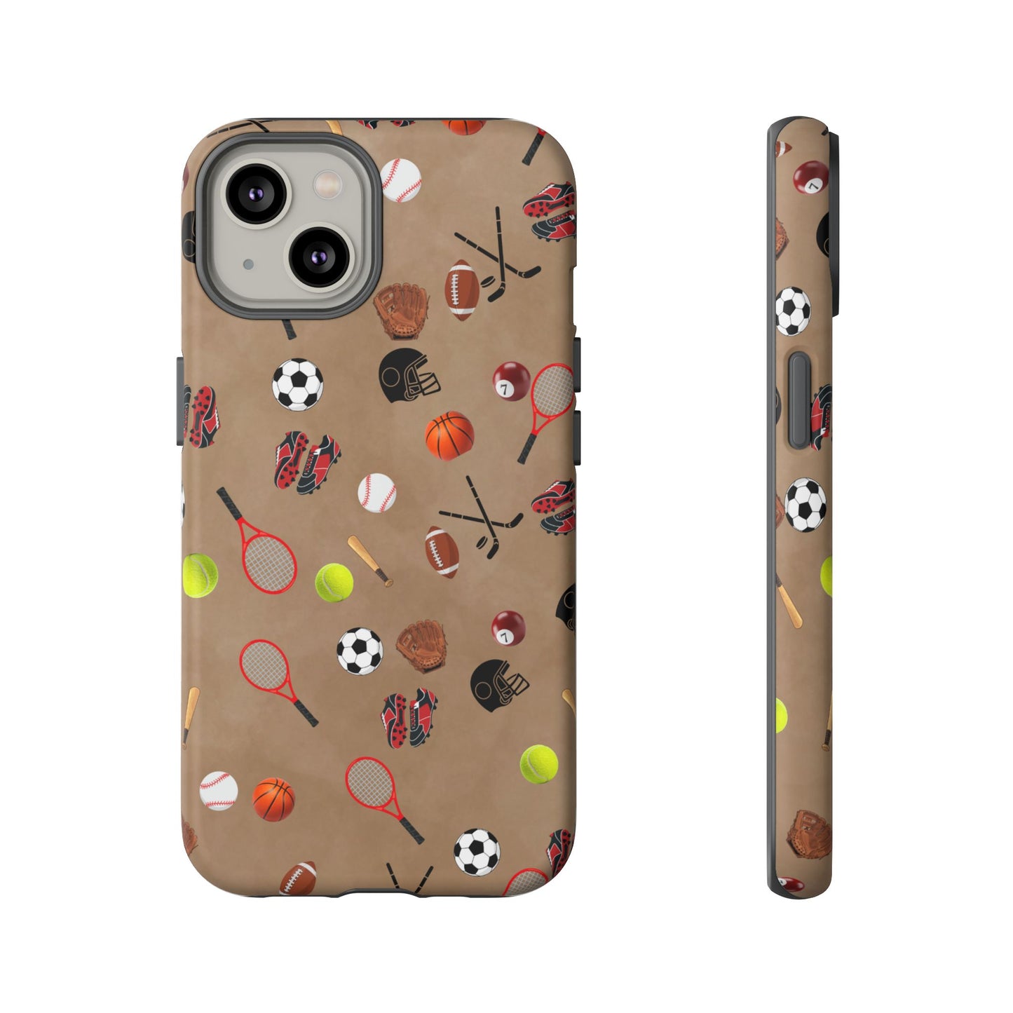 Sports Pattern Phone Case | Athletic iPhone & Samsung Tough Case | Soccer Baseball Basketball Tennis Football Design | Sports Lover Gift