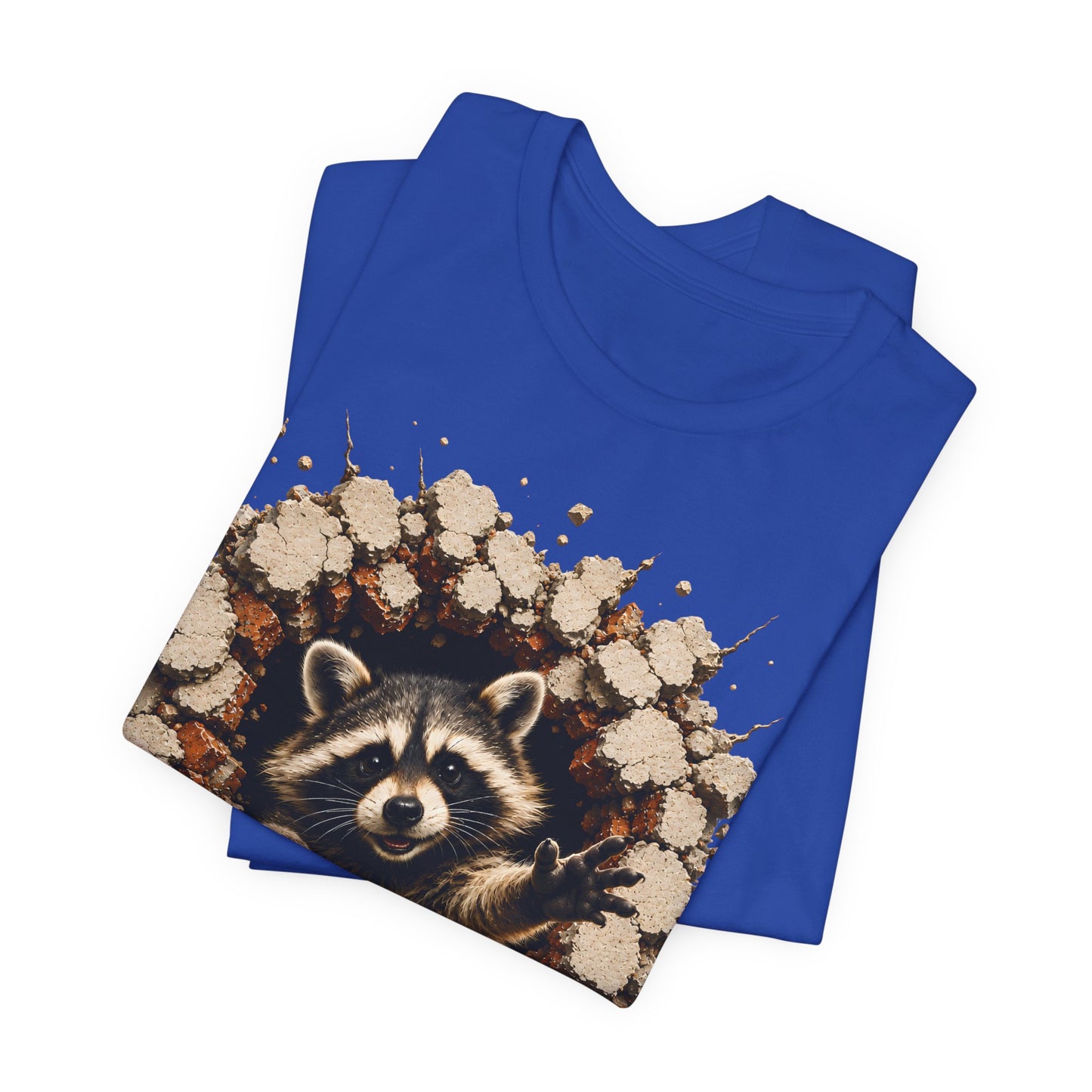 Cute Raccoon Breaking Wall T-Shirt | 3D Animal Graphic Tee