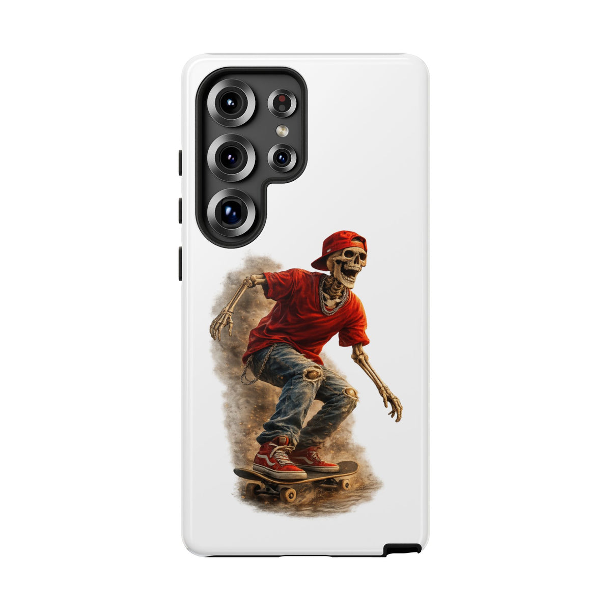 Skeleton Skateboard Phone Case | Gothic Skater iPhone & Samsung Case | Vintage Streetwear Cover