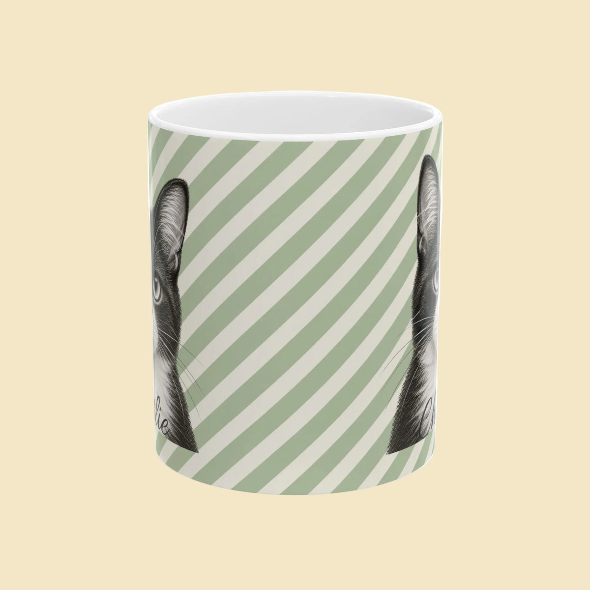 Personalized Tuxedo Cat Mug, Custom Cat Name Coffee Cup, Tuxedo Cat Lover Gift, Personalized Cat Mug