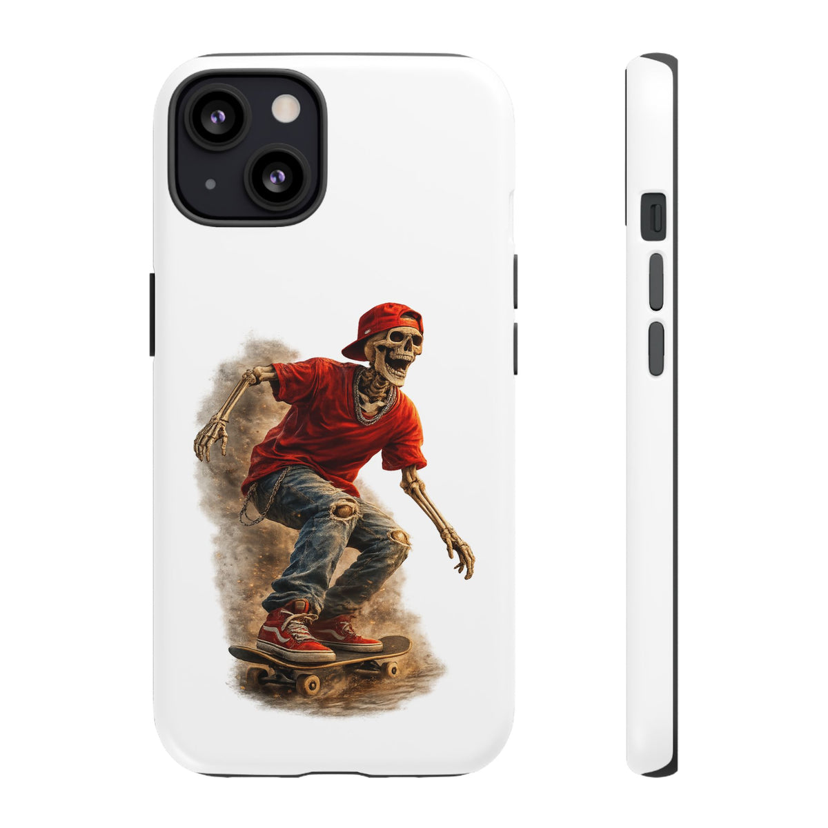 Skeleton Skateboard Phone Case | Gothic Skater iPhone & Samsung Case | Vintage Streetwear Cover