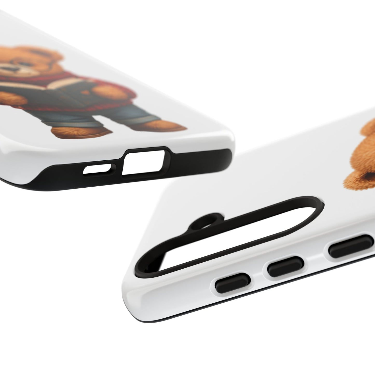 Personalized Teddy Bear Phone Case | Cute Book Lover iPhone & Samsung Case | Custom Name Floral