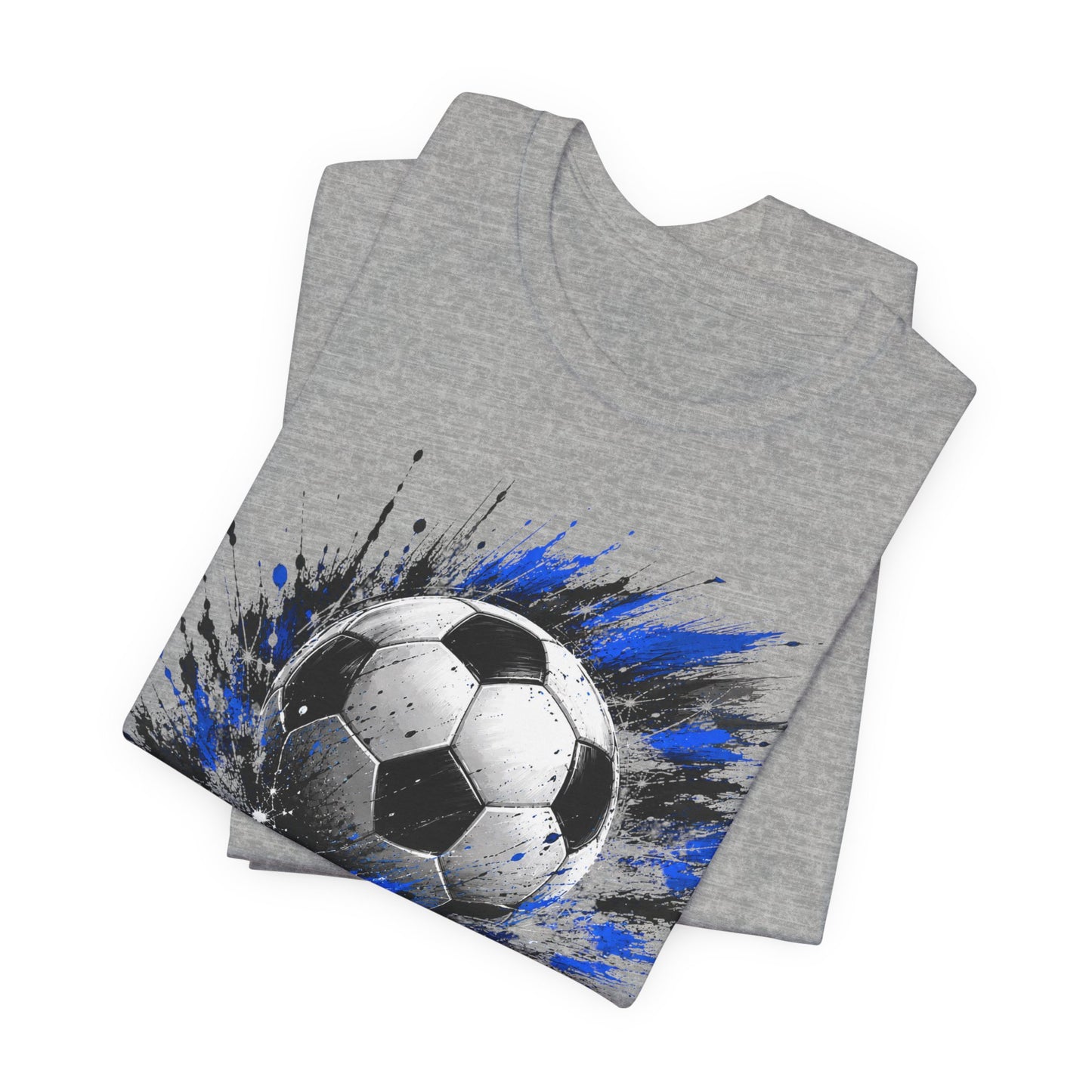 Blue Soccer Ball Splash T-Shirt | Soccer Graphic Tee | Football Fan Shirt | Sports Lover Gift | Unisex Soccer Tee