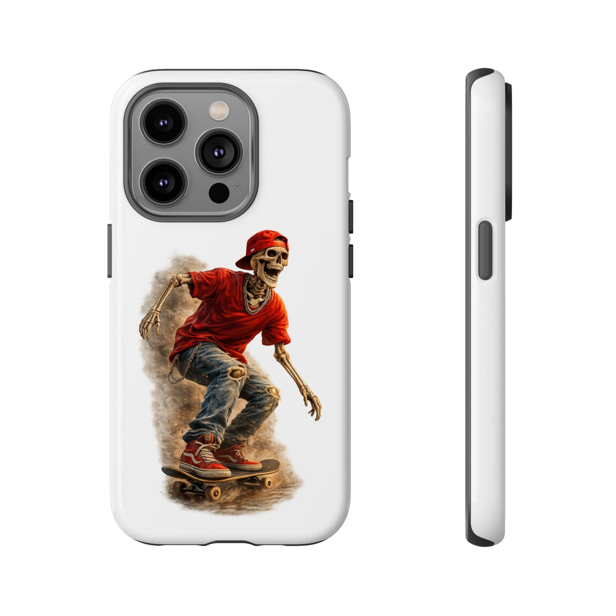 Skeleton Skateboard Phone Case | Gothic Skater iPhone & Samsung Case | Vintage Streetwear Cover
