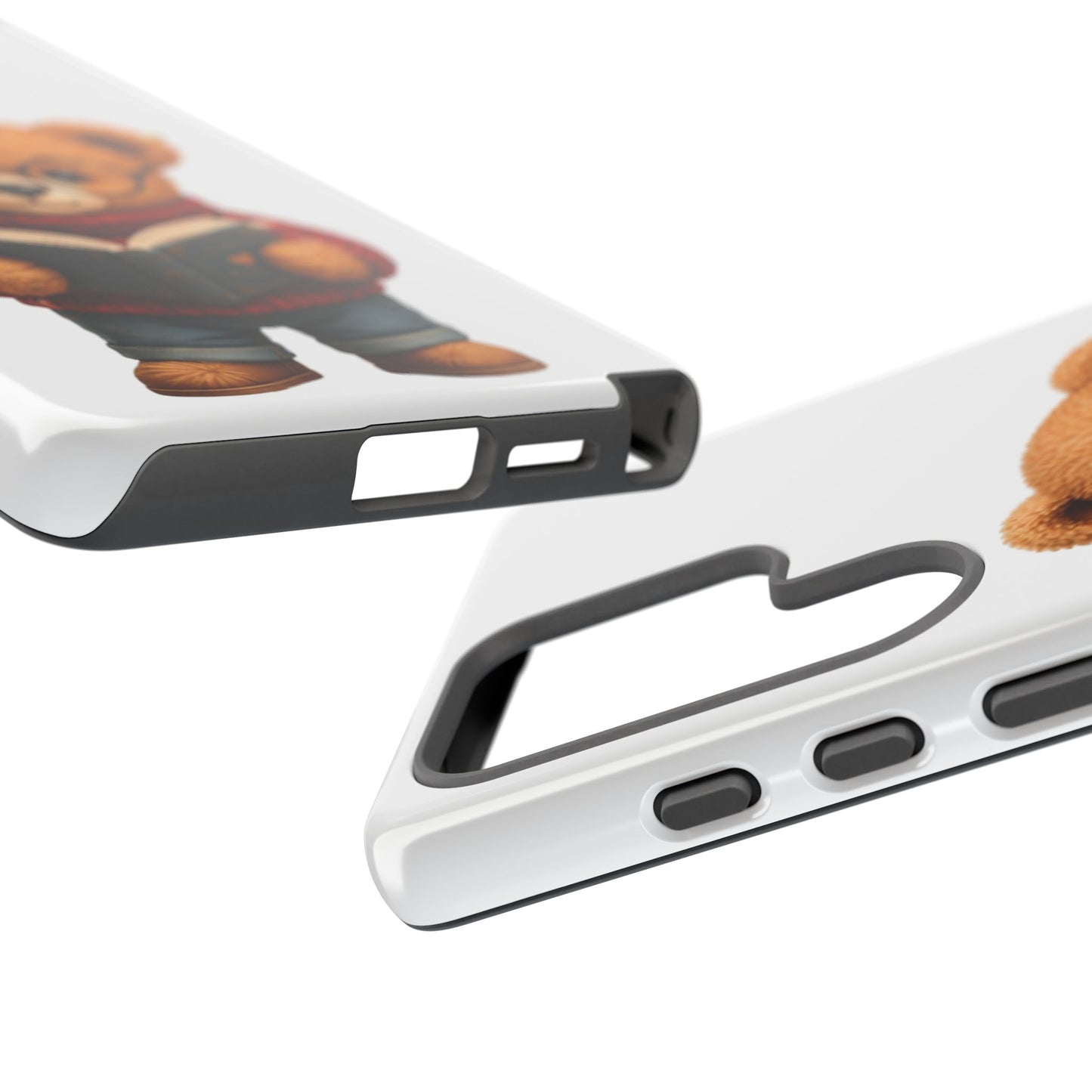 Personalized Teddy Bear Phone Case | Cute Book Lover iPhone & Samsung Case | Custom Name Floral
