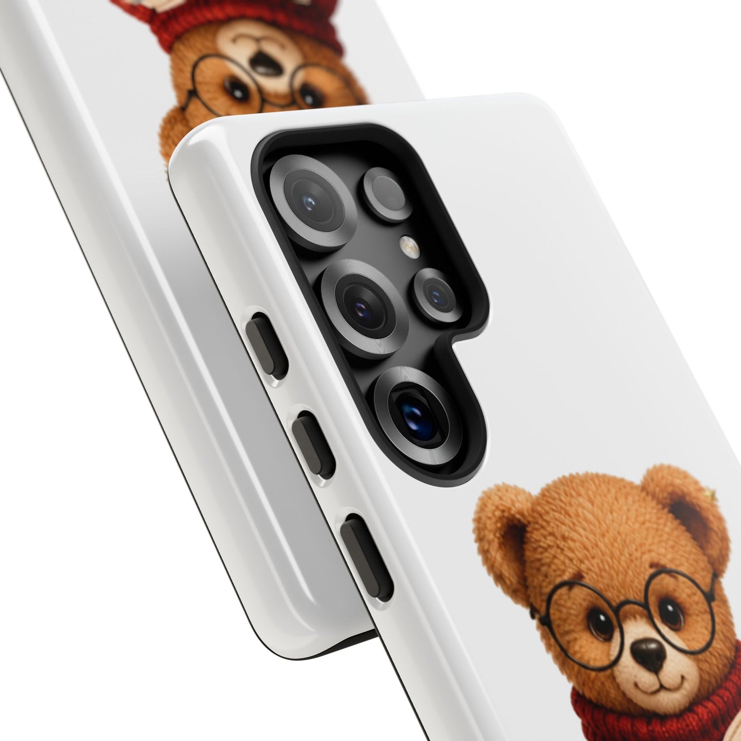 Personalized Teddy Bear Phone Case | Cute Book Lover iPhone & Samsung Case | Custom Name Floral