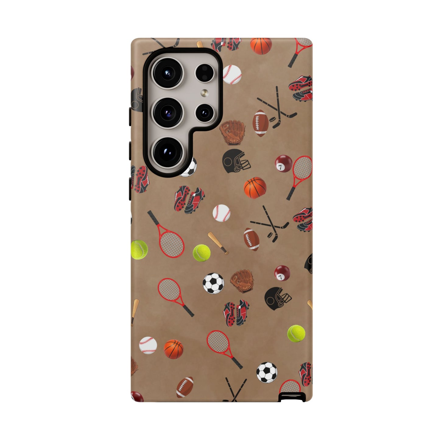 Sports Pattern Phone Case | Athletic iPhone & Samsung Tough Case | Soccer Baseball Basketball Tennis Football Design | Sports Lover Gift