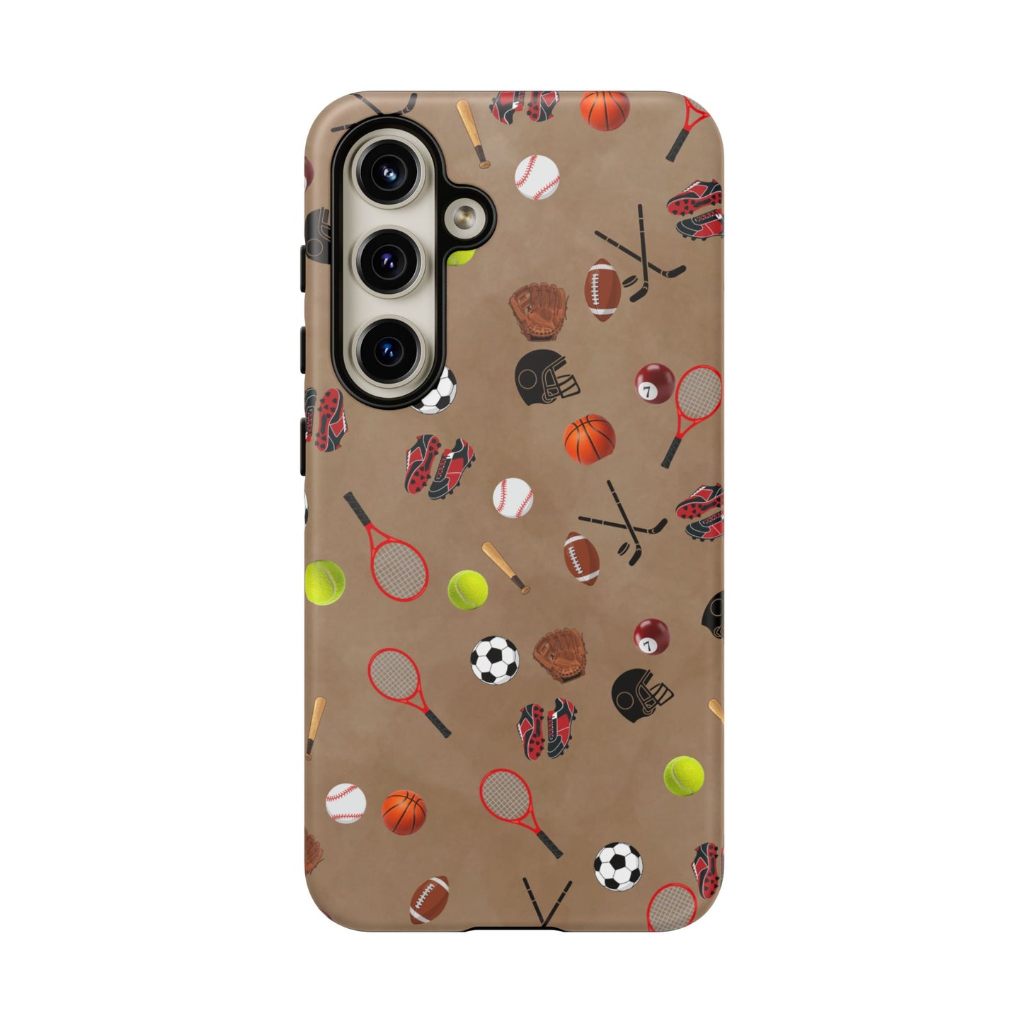 Sports Pattern Phone Case | Athletic iPhone & Samsung Tough Case | Soccer Baseball Basketball Tennis Football Design | Sports Lover Gift