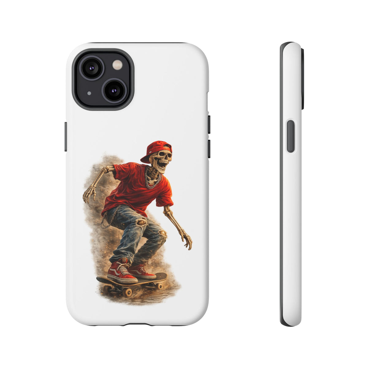 Skeleton Skateboard Phone Case | Gothic Skater iPhone & Samsung Case | Vintage Streetwear Cover