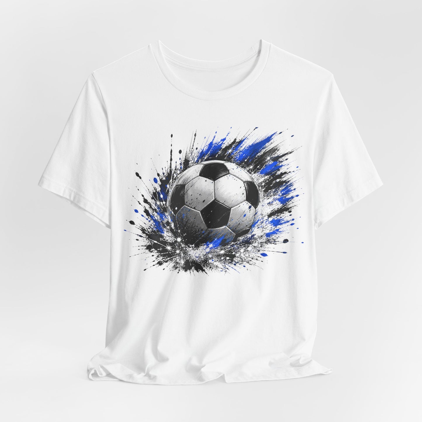 Blue Soccer Ball Splash T-Shirt | Soccer Graphic Tee | Football Fan Shirt | Sports Lover Gift | Unisex Soccer Tee