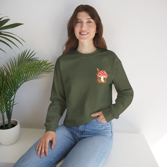 Embroidered Mushroom Crewneck Sweatshirt | Cottagecore Nature Lover Gift