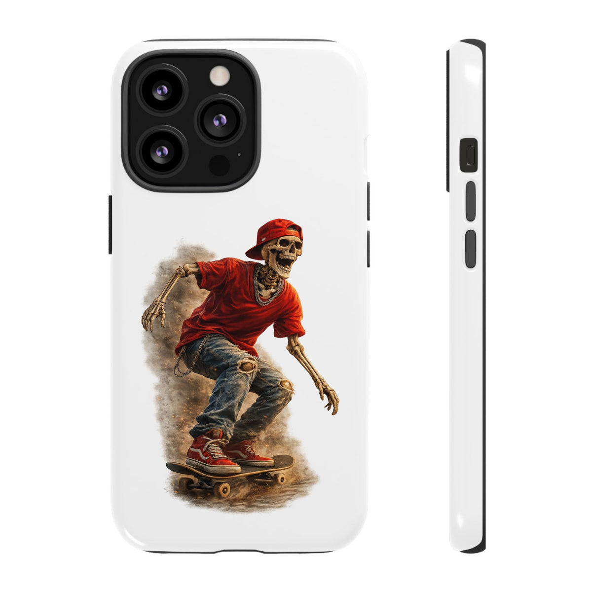 Skeleton Skateboard Phone Case | Gothic Skater iPhone & Samsung Case | Vintage Streetwear Cover