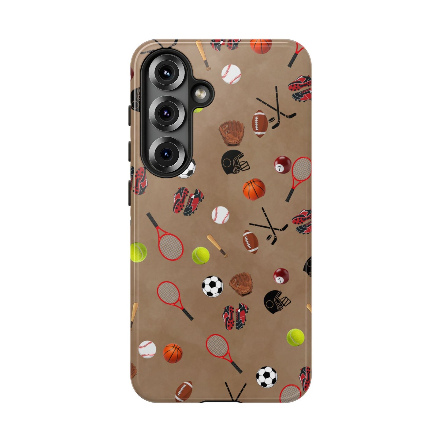 Sports Pattern Phone Case | Athletic iPhone & Samsung Tough Case | Soccer Baseball Basketball Tennis Football Design | Sports Lover Gift