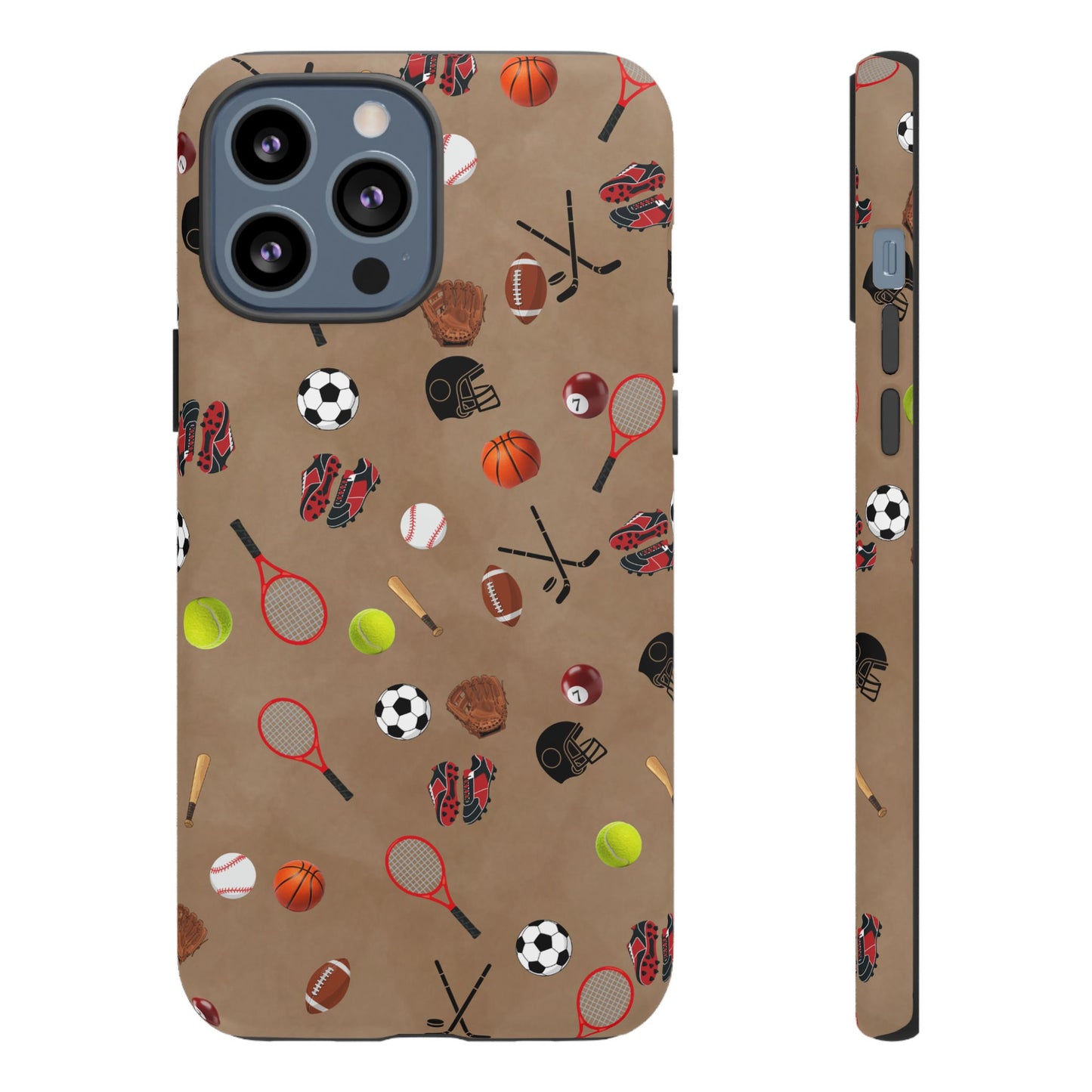 Sports Pattern Phone Case | Athletic iPhone & Samsung Tough Case | Soccer Baseball Basketball Tennis Football Design | Sports Lover Gift