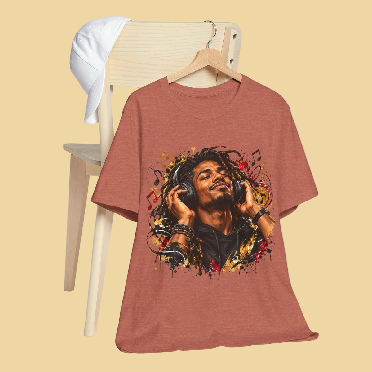 Feel the Beat – Urban Music Graphic T-Shirt | Headphones Design
