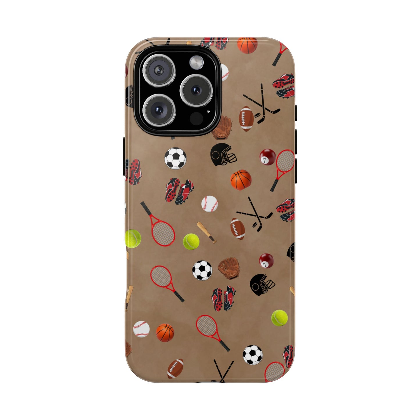 Sports Pattern Phone Case | Athletic iPhone & Samsung Tough Case | Soccer Baseball Basketball Tennis Football Design | Sports Lover Gift