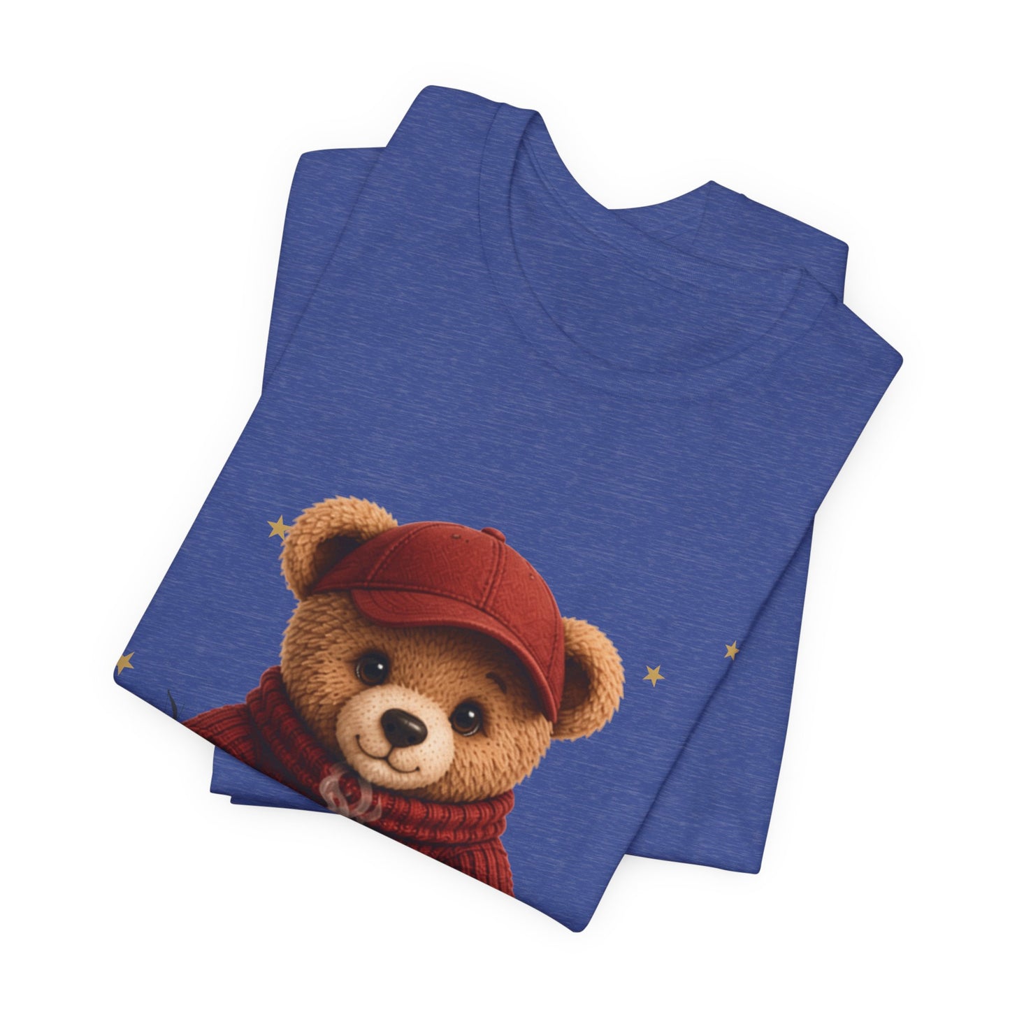 Personalized Teddy Bear Coffee Shirt with Custom Name, Cute Bear Gift, Teddy Bear in Cap T-Shirt