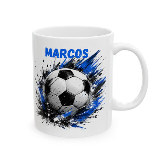 Blue Soccer Ball Mug | Soccer Coffee Mug | Gift for Soccer Fans | 11oz & 15oz Ceramic Mug
