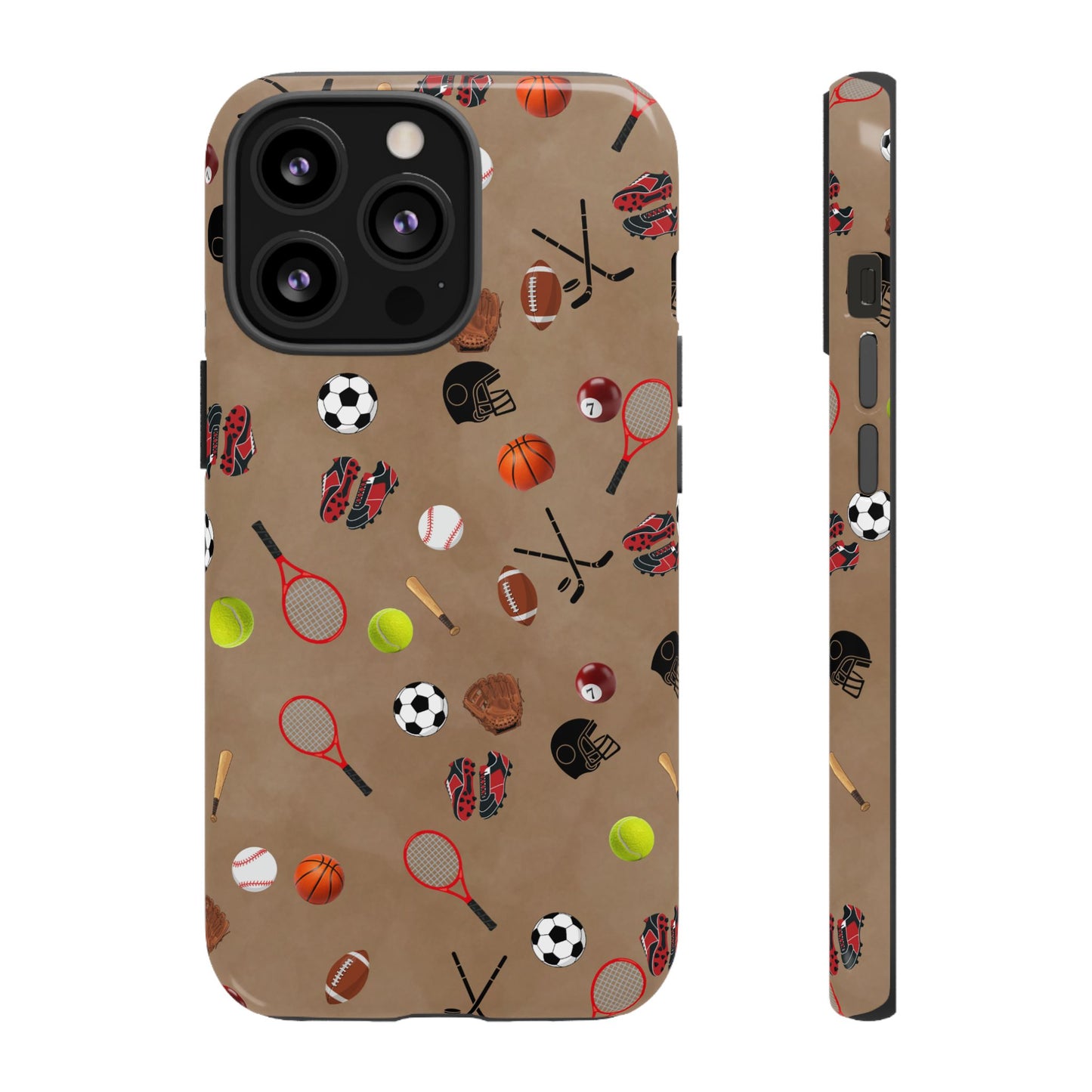 Sports Pattern Phone Case | Athletic iPhone & Samsung Tough Case | Soccer Baseball Basketball Tennis Football Design | Sports Lover Gift
