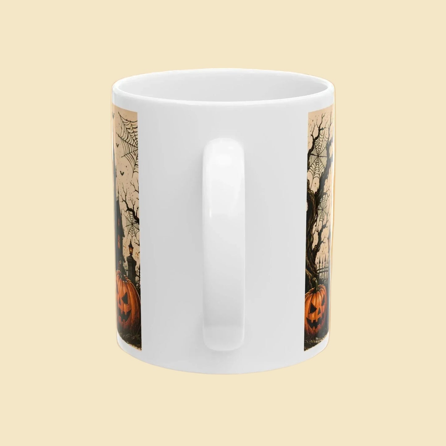 Happy Halloween Skeleton Mug | Spooky Eyeball Black Cat Coffee Cup | Halloween Gift 11oz 15oz