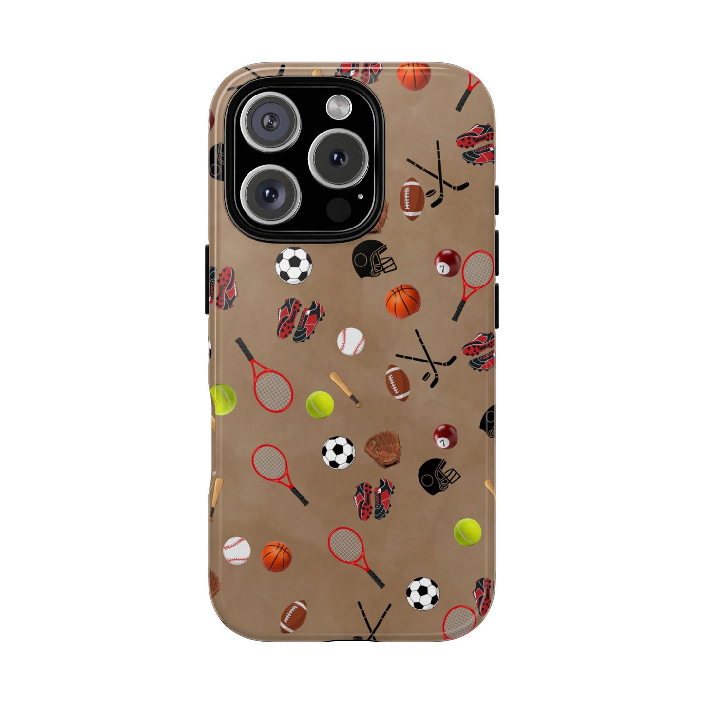 Sports Pattern Phone Case | Athletic iPhone & Samsung Tough Case | Soccer Baseball Basketball Tennis Football Design | Sports Lover Gift