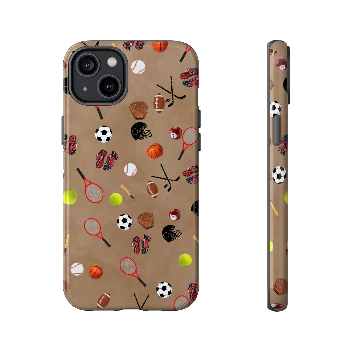 Sports Pattern Phone Case | Athletic iPhone & Samsung Tough Case | Soccer Baseball Basketball Tennis Football Design | Sports Lover Gift