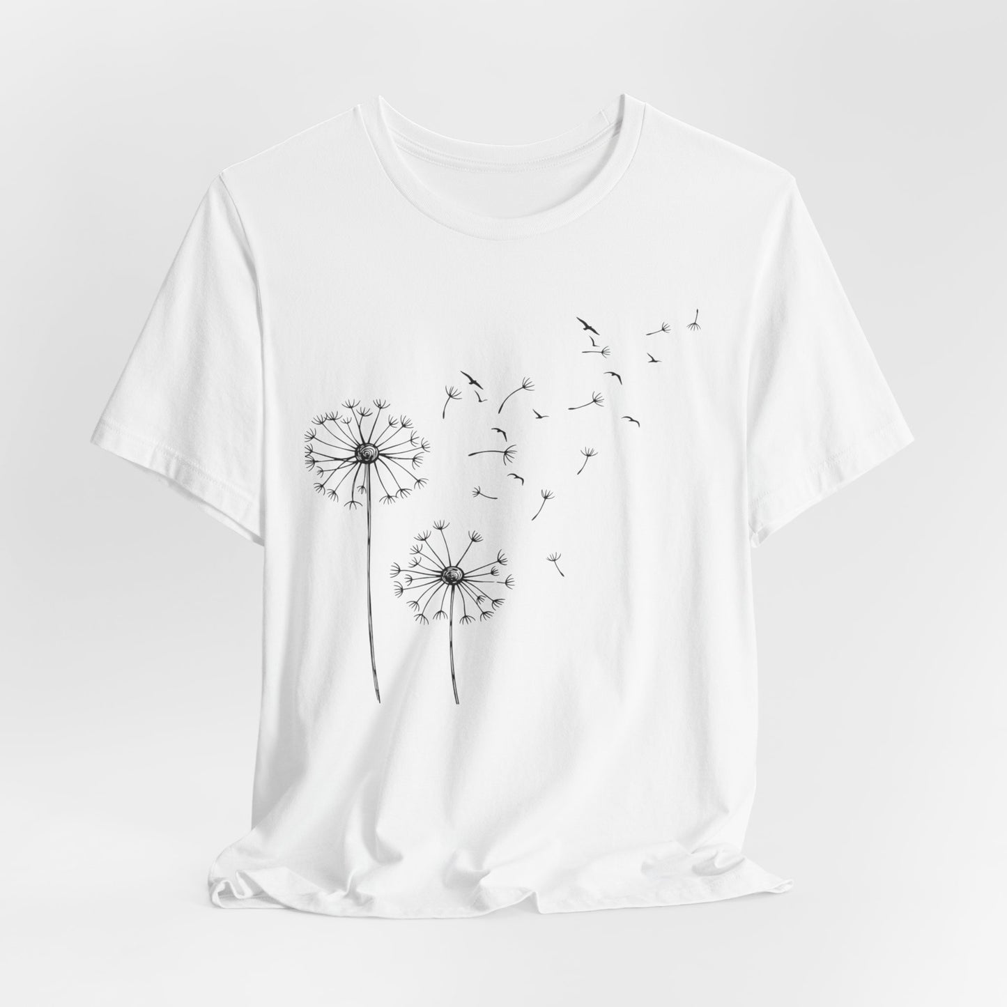 Minimalist dandelion t-shirt, nature-inspired t-shirt, unisex printed t-shirt