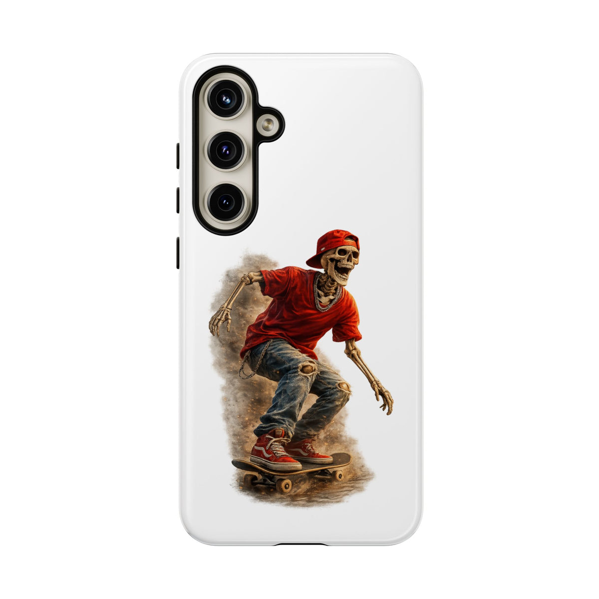 Skeleton Skateboard Phone Case | Gothic Skater iPhone & Samsung Case | Vintage Streetwear Cover