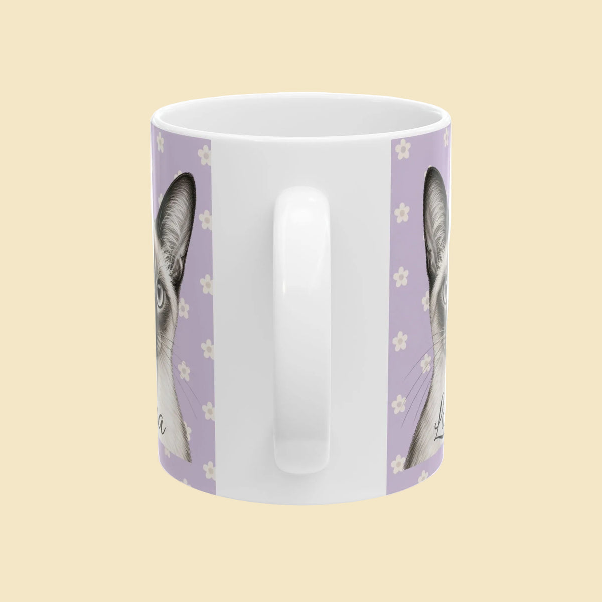 Personalized Siamese Cat Mug, Custom Cat Name Coffee Cup, Siamese Cat Lover Gift, Personalized Cat Mug